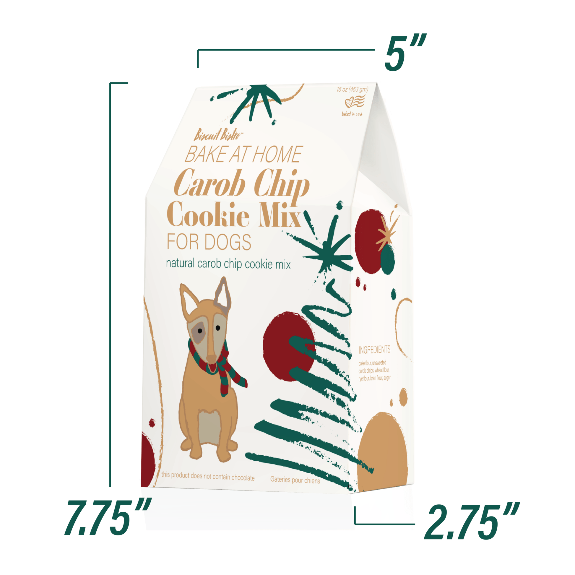 Bake at Home - Holiday - Carob Chip Cookie Mix for Dogs - Ruffingdales, Inc