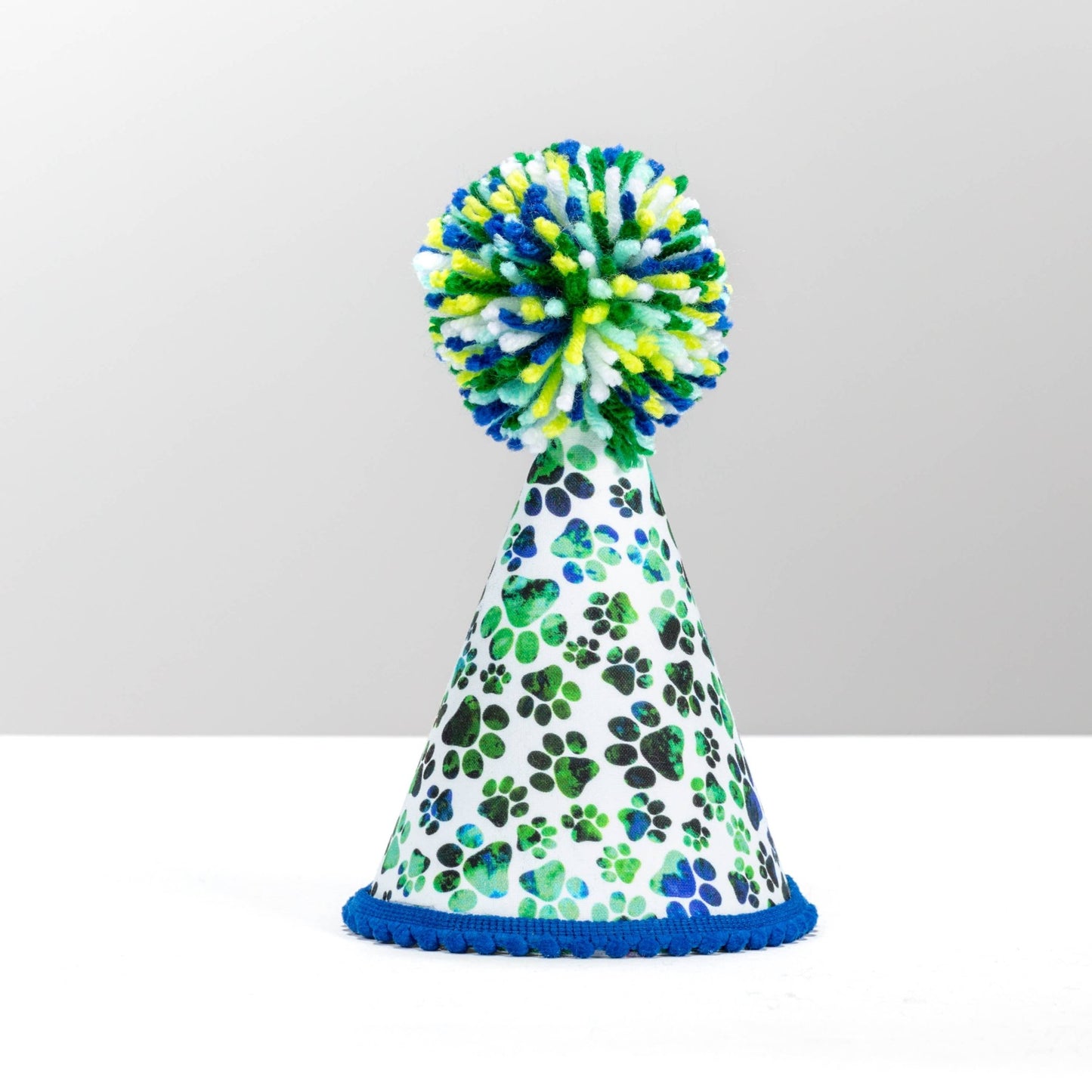 Green Blue Paws Party Hat - Ruffingdales, Inc