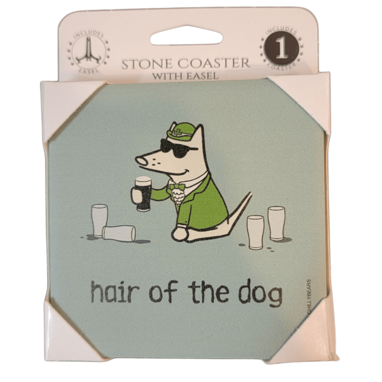 Hair of the Dog - Teddy the Dog - 1 pack Coaster w/Easel - Ruffingdales, Inc