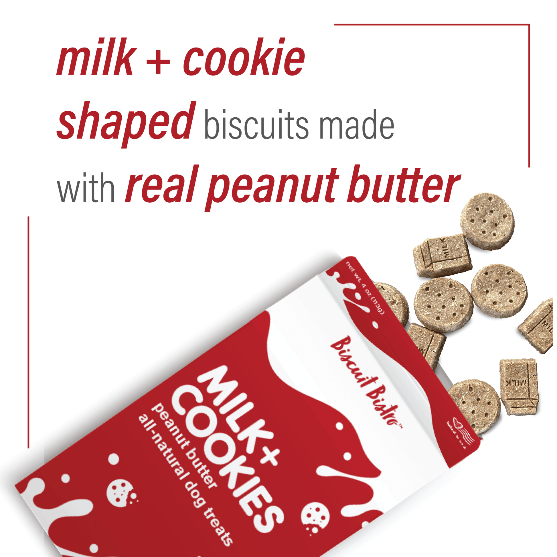 Milk + Cookies - Peanut Butter Treats - Ruffingdales, Inc
https://ruffingdales.com/products/milk-cookies-peanut-butter-dog-treats-4-oz