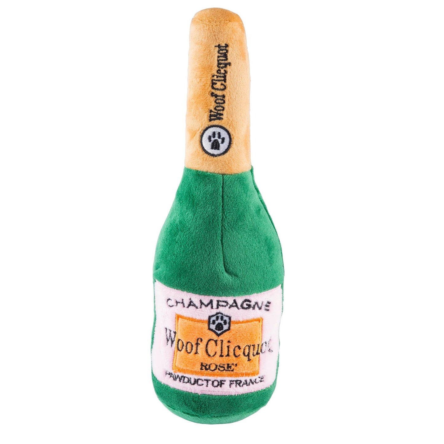 Woof Clicquot Rose' Champagne Bottle Squeaker Toy - Ruffingdales, Inc
https://ruffingdales.com/products/woof-clicquot-rose-champagne-bottle-squeaker-dog-to