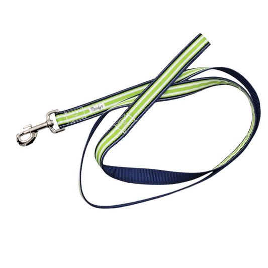 Preppy Green Stripe Leash- 6ft