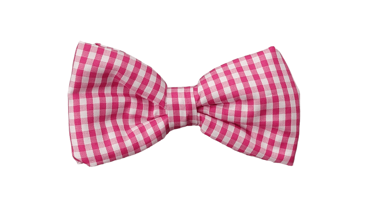 Bowtie - Medium - Pink Gingham - Ruffingdales, Inc