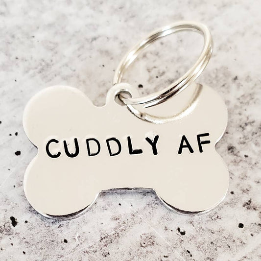 "CUDDLY AF" Bone - Shaped Tag - Ruffingdales, Inc