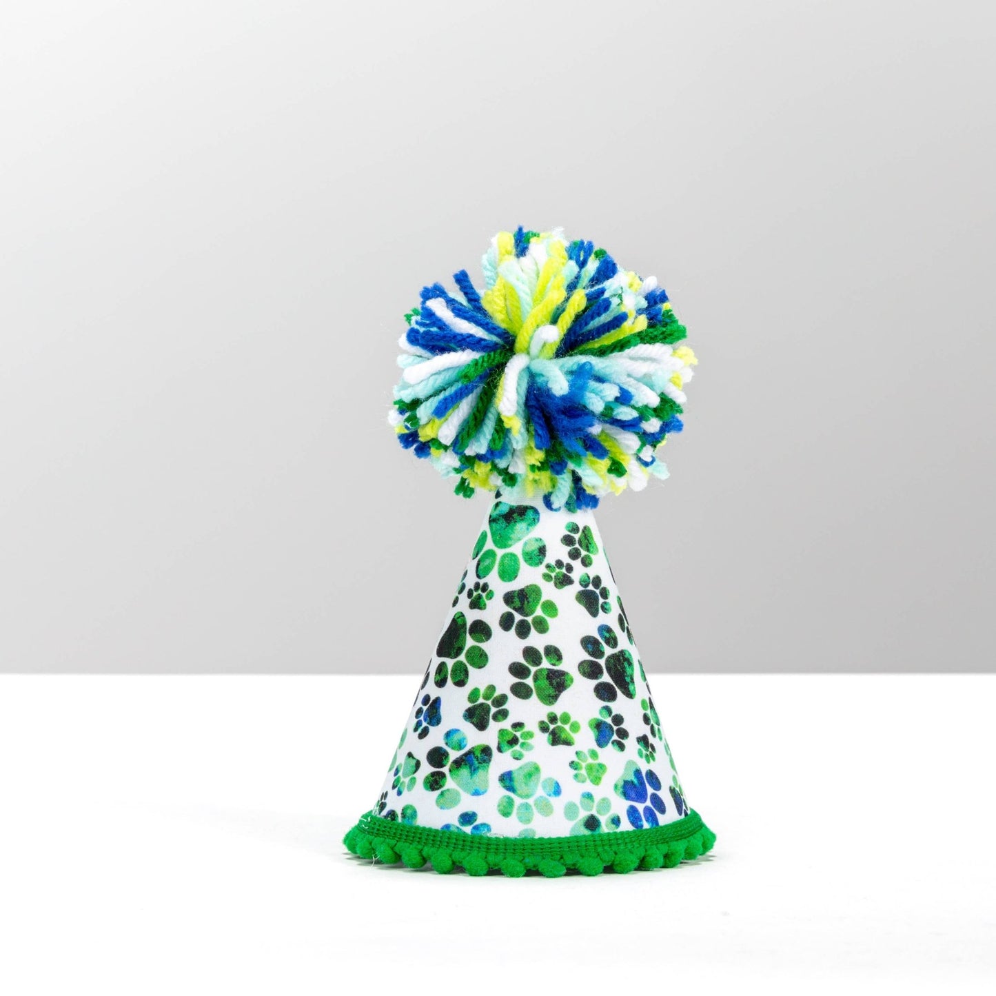 Green Blue Paws Party Hat - Ruffingdales, Inc