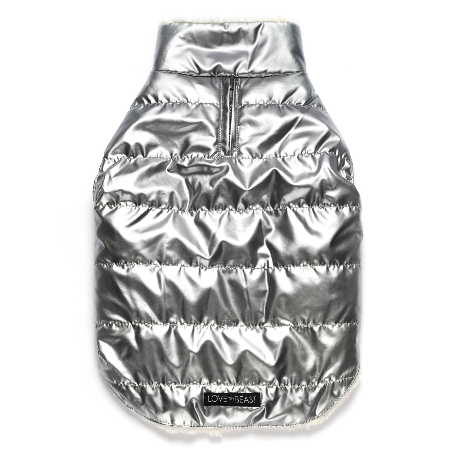 Metallic Puffer Vest, Silver - Ruffingdales, Inc