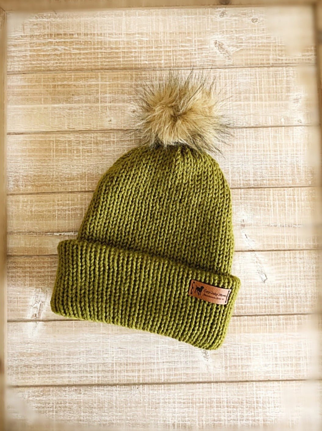 Olive Green Beanie (fur the - ) - Ruffingdales, Inc