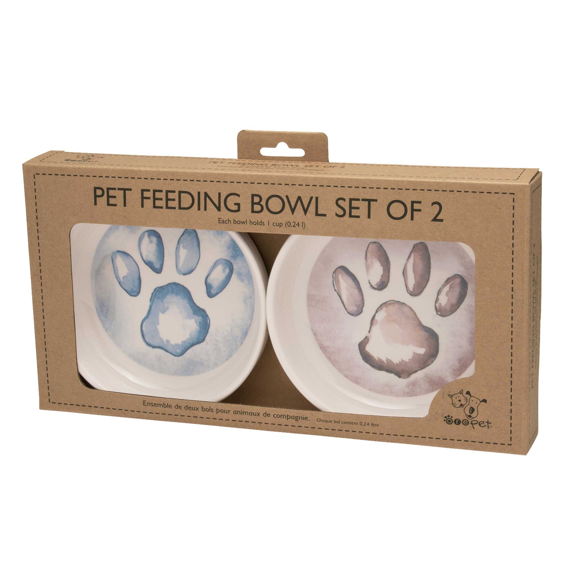 Pet Bowl | Gift Set Watercolor Paws - Ruffingdales, Inc