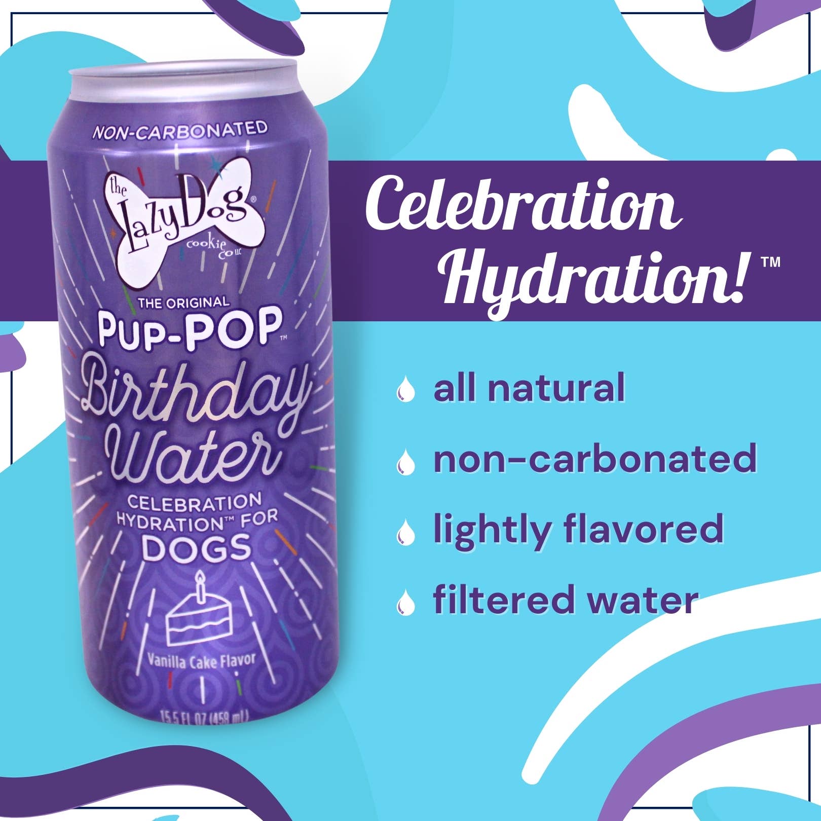 Pup - POP® Birthday Water - Vanilla Cake Flavor - Ruffingdales, Inc