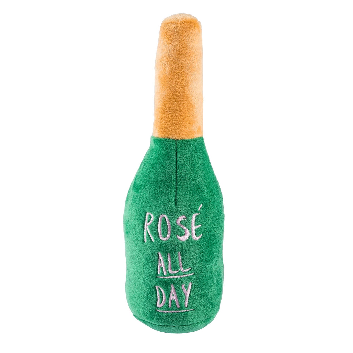 Woof Clicquot Rose' Champagne Bottle Squeaker Toy - Ruffingdales, Inc